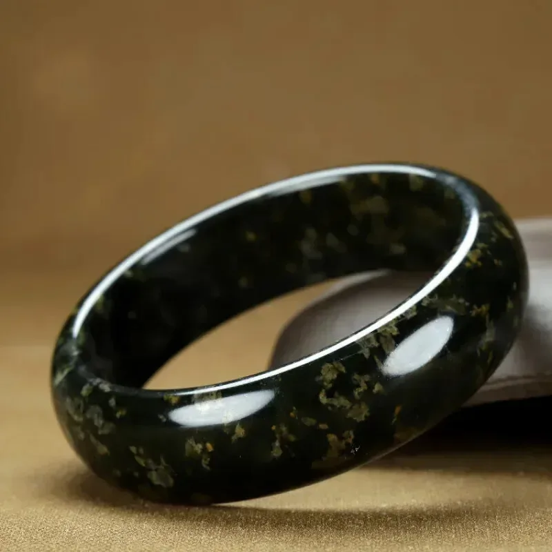 

Natural Boutique Xizang Medicine King Stone Girl Style Jade Bracelet Green High Ice Bla Jade Peace Bracelet