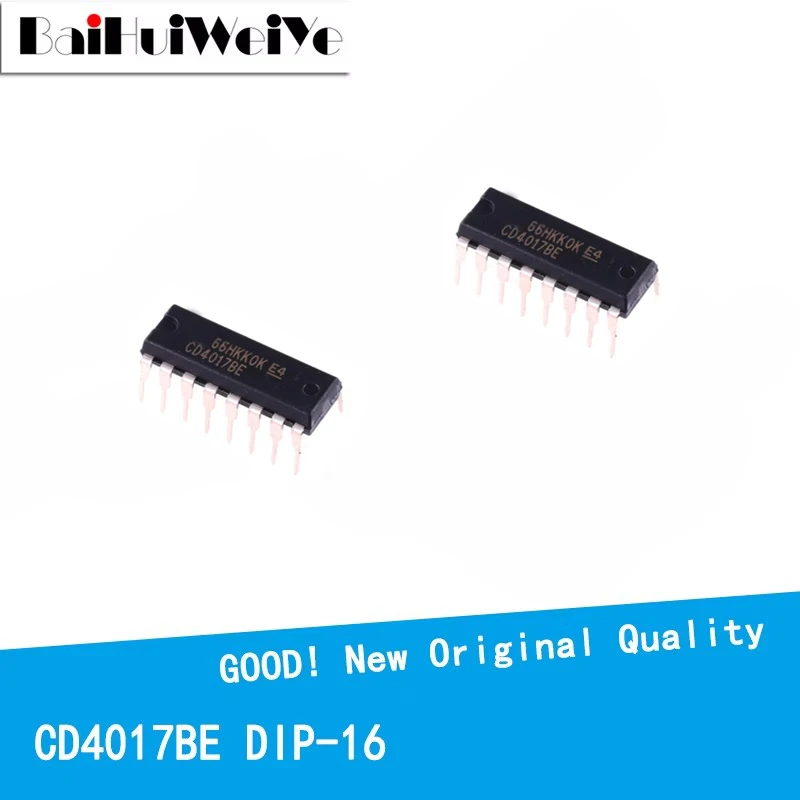 10PCS/LOT CD4017 CD4017BE DIP-16 New DECADE COUNTER DIVIDER IC Chip Good Quality Chipset DIP16