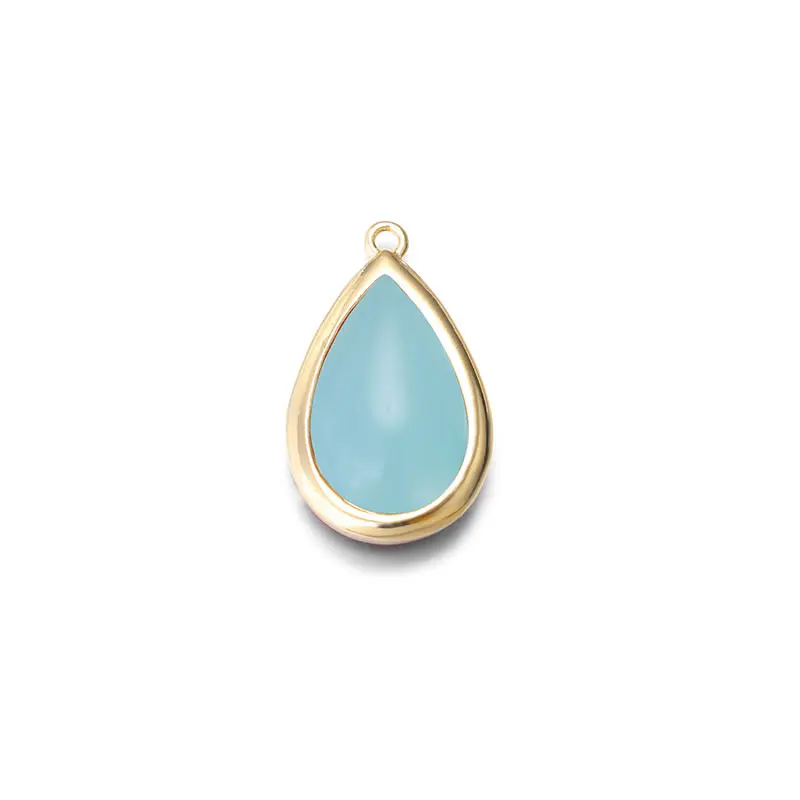 18K Gold Color Tear Drop Shape Colourful Charms Pendants High Quality Necklace Earrings Accessories Rosediy official-website