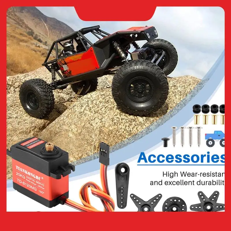 TIANKONGRC Td-8120Mg เกียร์โลหะกันน้ํา Digital Servo 20Kg แรงบิดสูง 180 มุมสําหรับ Rc รีโมทคอนโทรลรถรุ่นรถ