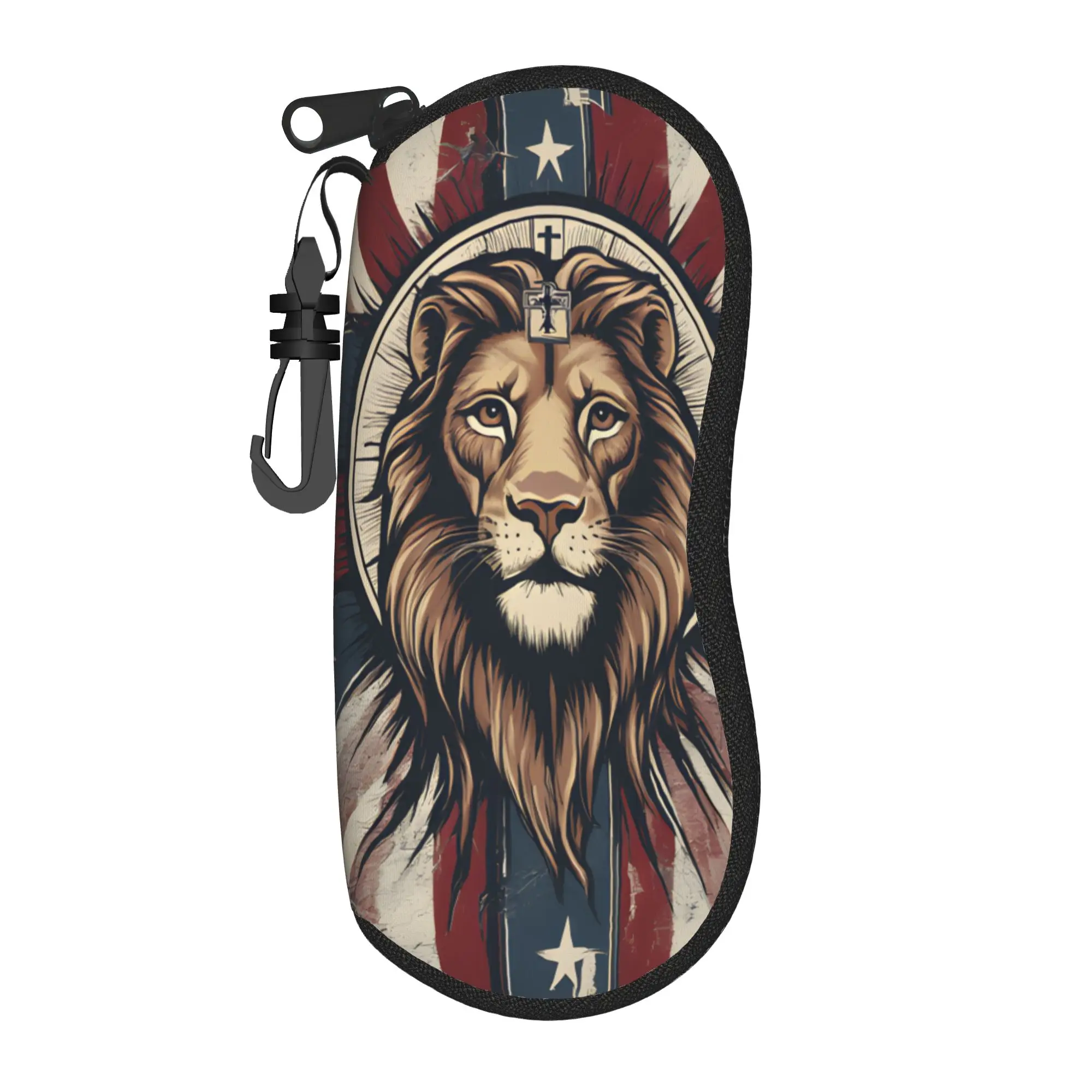 Lion of Judah Cross Jesus Christ Glasses Case Unisex Waterproof Accessories  Sunglasses Box Small Glasses Box
