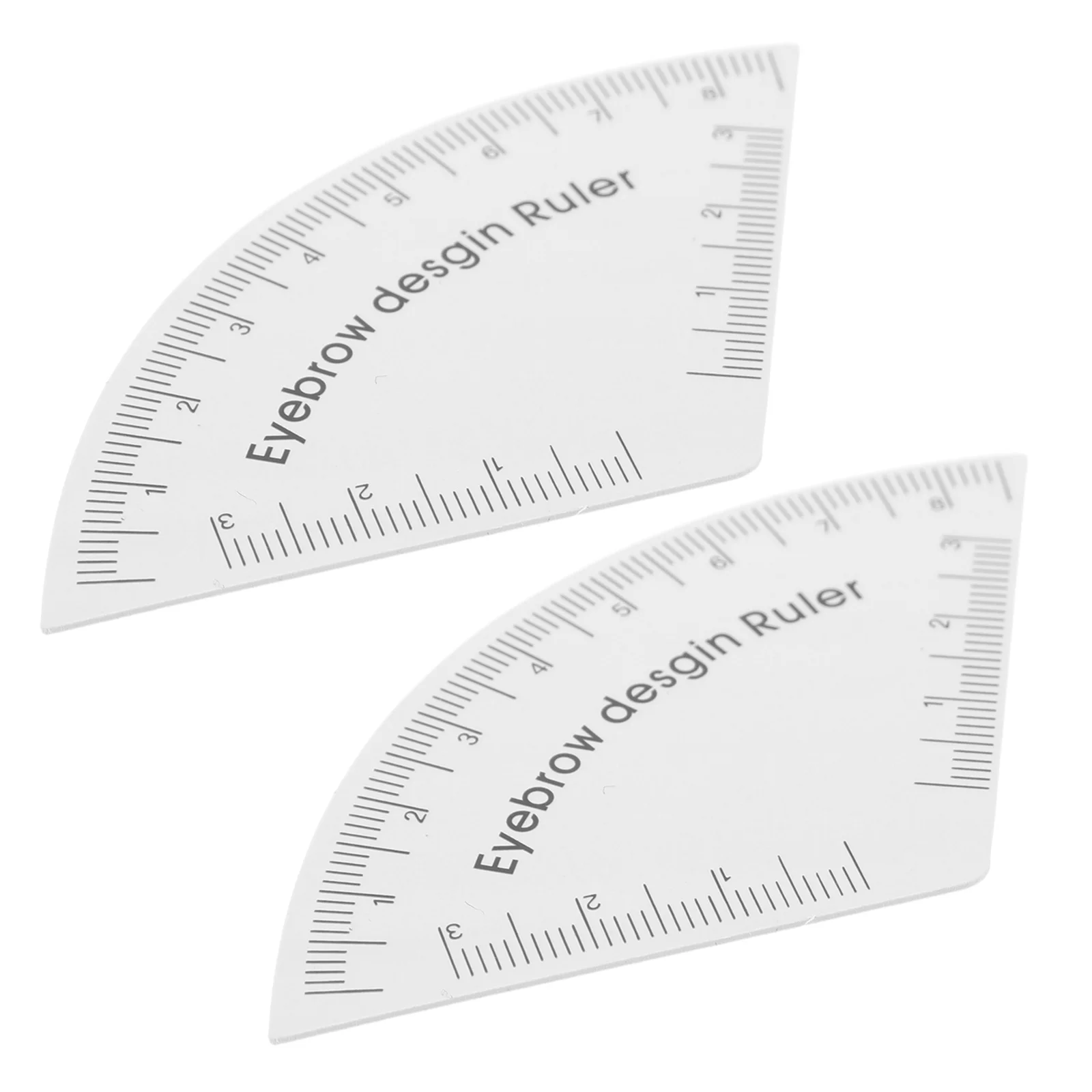 2 szt. Linijka do brwi do precyzyjnego mapowania brwi, przezroczyste narzędzie pomiarowe z PVC, szablon do modelowania, pomocniczy przyrząd do makijażu dla stylistów, symetria