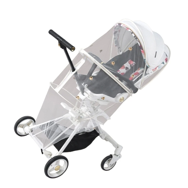 Full Coverage Strollers Covering Net Soft & Breathable Netting Cover Cart Case for Baby Pram Enjoy Peaceful Outings W3JF