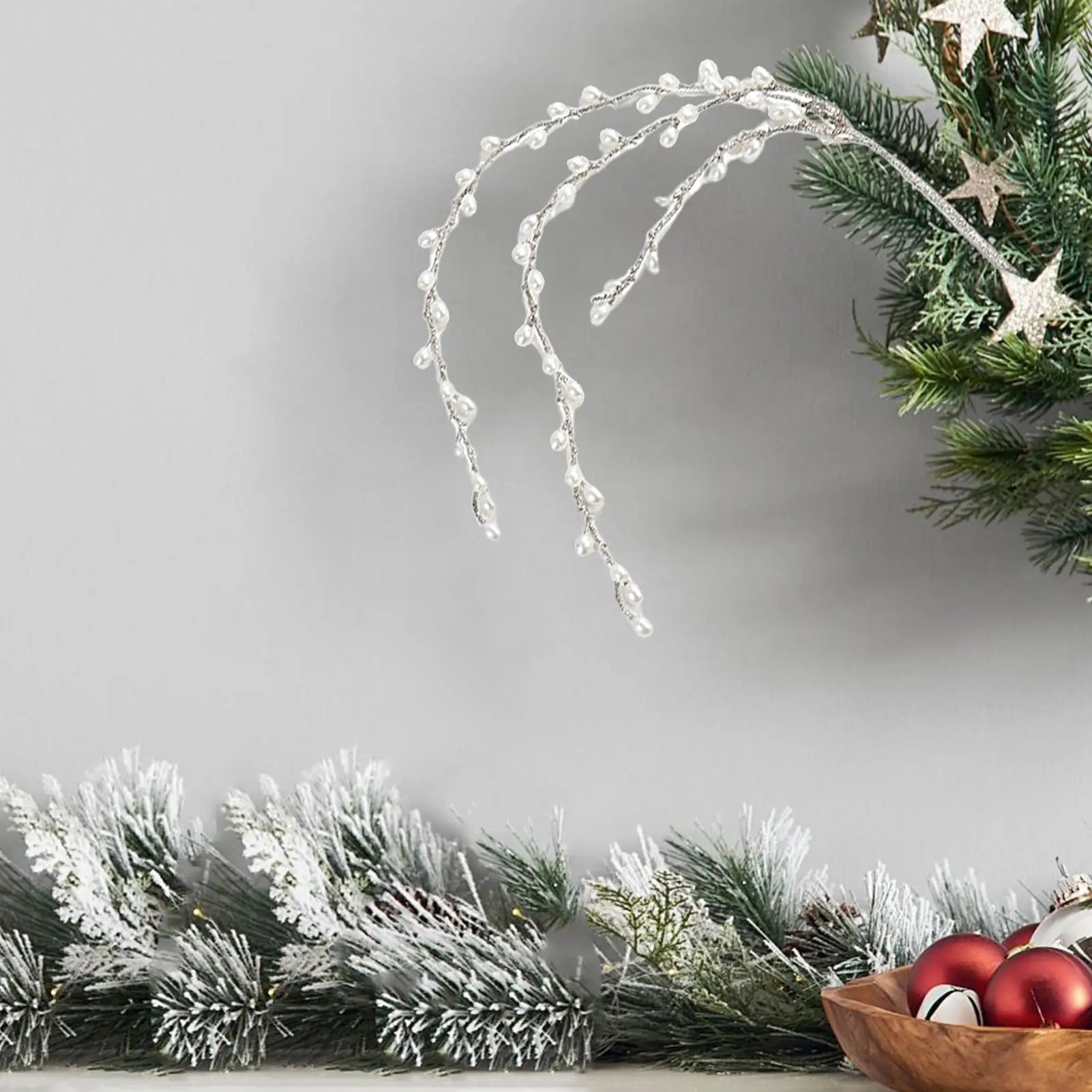 Christmas Tree Picks Glitter Branches Decorations Christmas Tree Twigs For Indoor Holiday Winter Fall Mantle Outdoor Fireplace