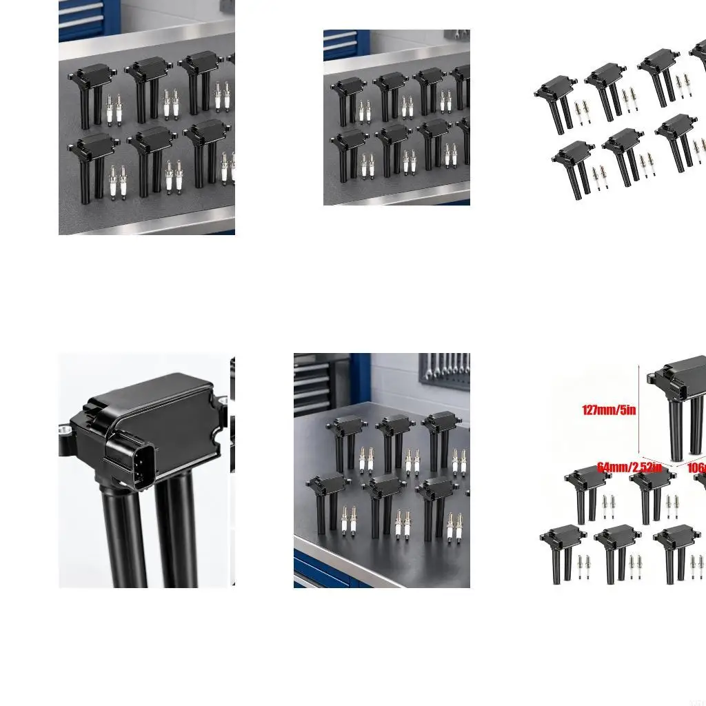 UF504 Ignition Coil Pack and Plugs Set with 8 Coils and 16 Plugs X37F