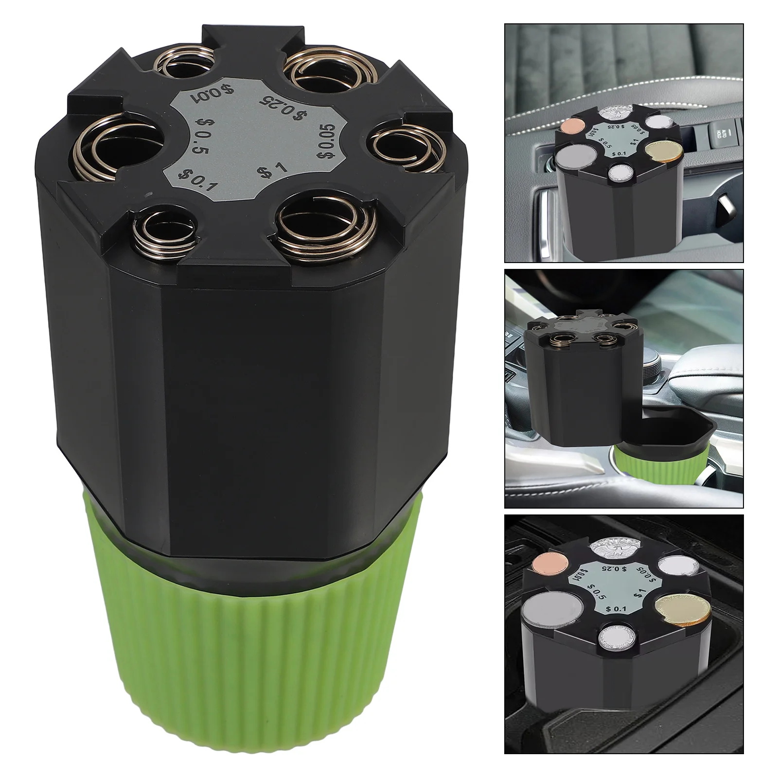 Holder Compact Change Dispenser For Vehicle Car Change Holder Organizer Interior Storage Accessory Coins Container