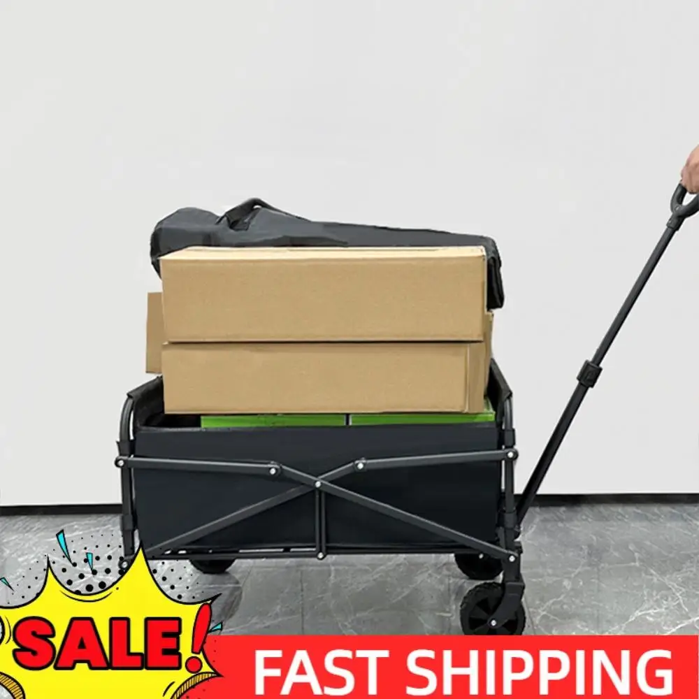 

Portable Folding Wagon Large Capacity Heavy Duty Foldable Wagon Garden Utility Cart for Grocery Camping Shopping Beach