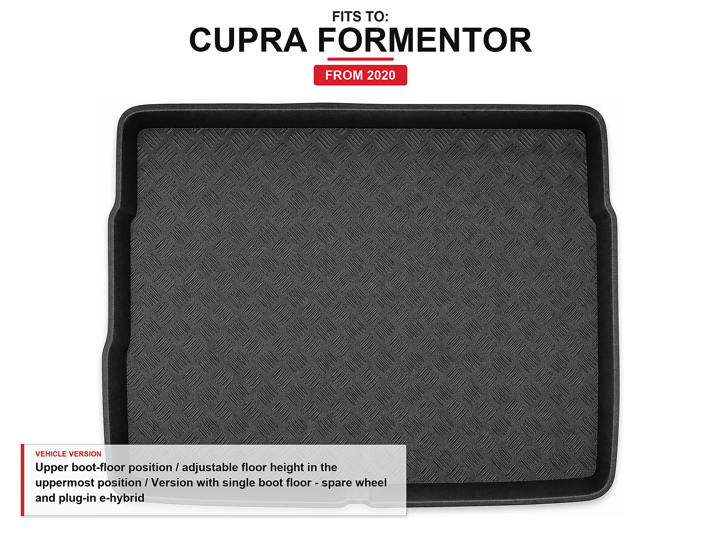 Kofferbakmat met rand voor: Cupra Formentor 2020-