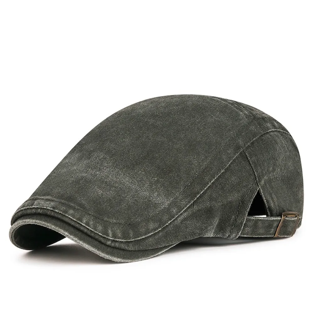 Women Men Denim Beret Newsboy Hat Summer Casual Sun Driving Golf Adjustable Cap Spring Summer Autumn Winter Baker Peaked Beret