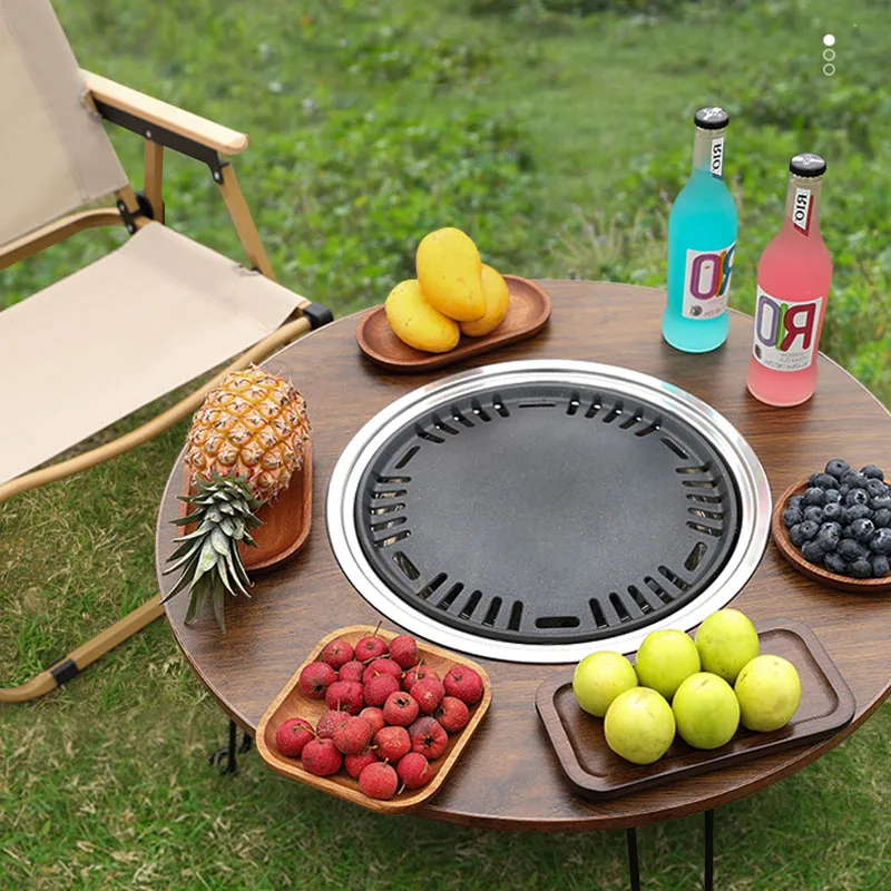 Outdoor Grill Non-smoking Household Barbecue Portable Folding Barbecue Table Charcoal Barbecue Outdoor Courtyard