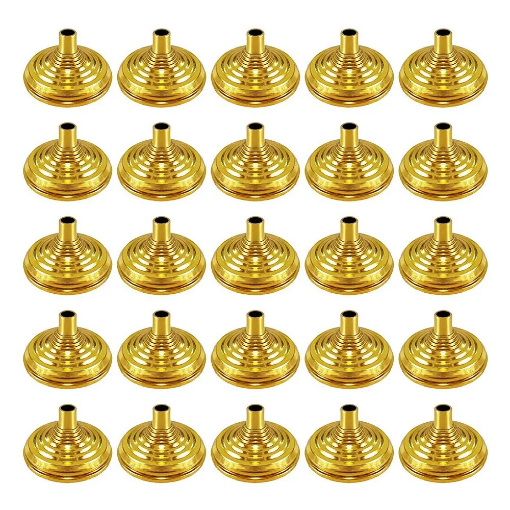 25Pcs Gold Mini Hand Held Flag Stand Base Table Flag Base Bar Restaurant Party Conferences Desktop Display Decoration