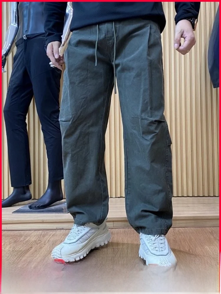 

Мужские повседневные брюки: новинка весна-осень, свободные, прямого кроя, для активного отдыха, термо, не объемные, модные, хлопковые, прямые штанины