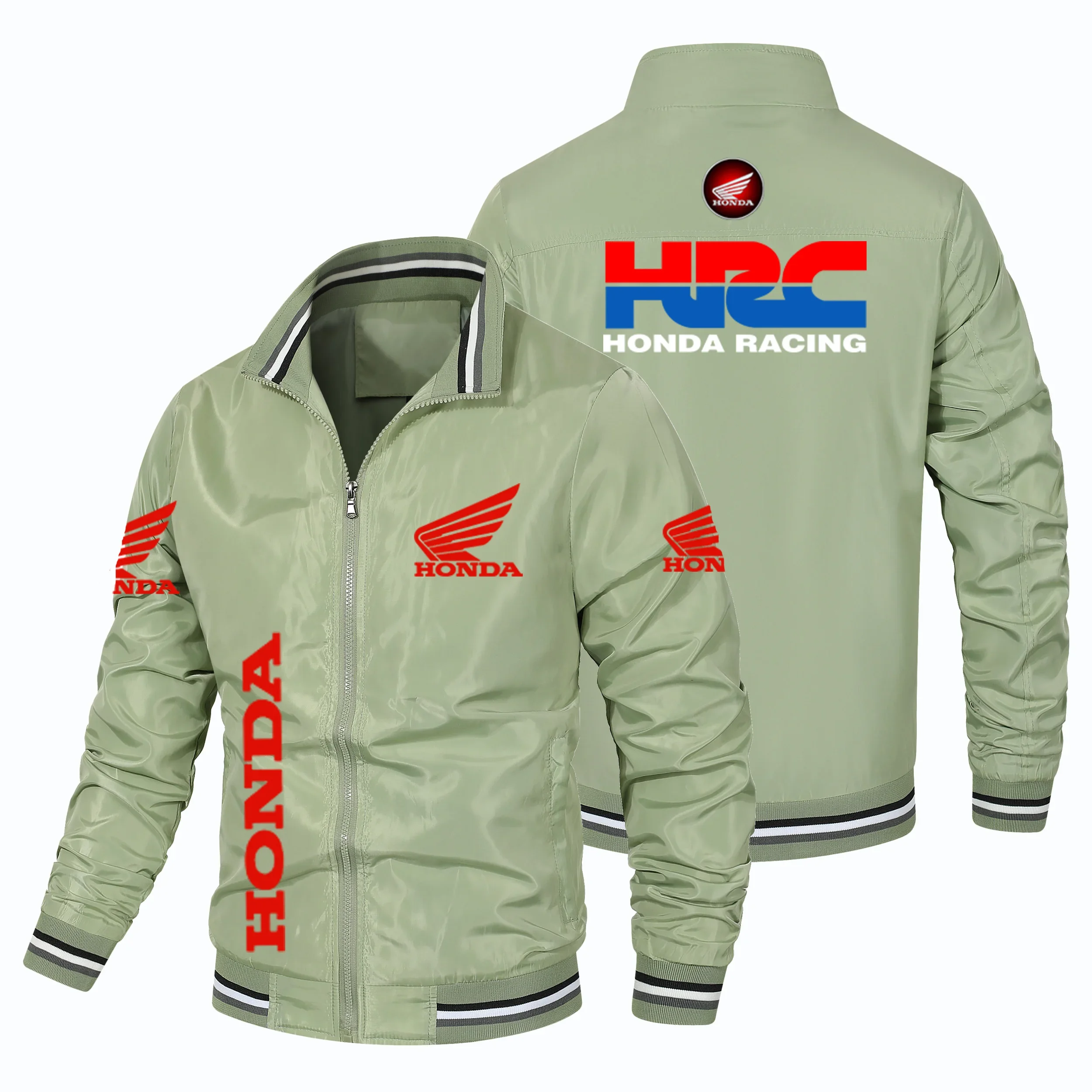 

564684 New Trendy Honda Car Red Wing Logo Print Jacket Outdoor Sports Racing Clothes Oversized Racing Biker Jacket Men Clothing