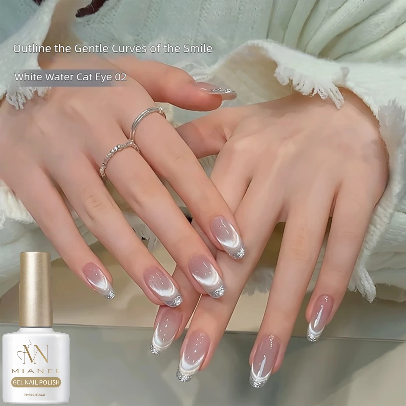 MAINEL 10ML 1Pcs 2026 Silver Nails Silver Cat Eye Nail Polis