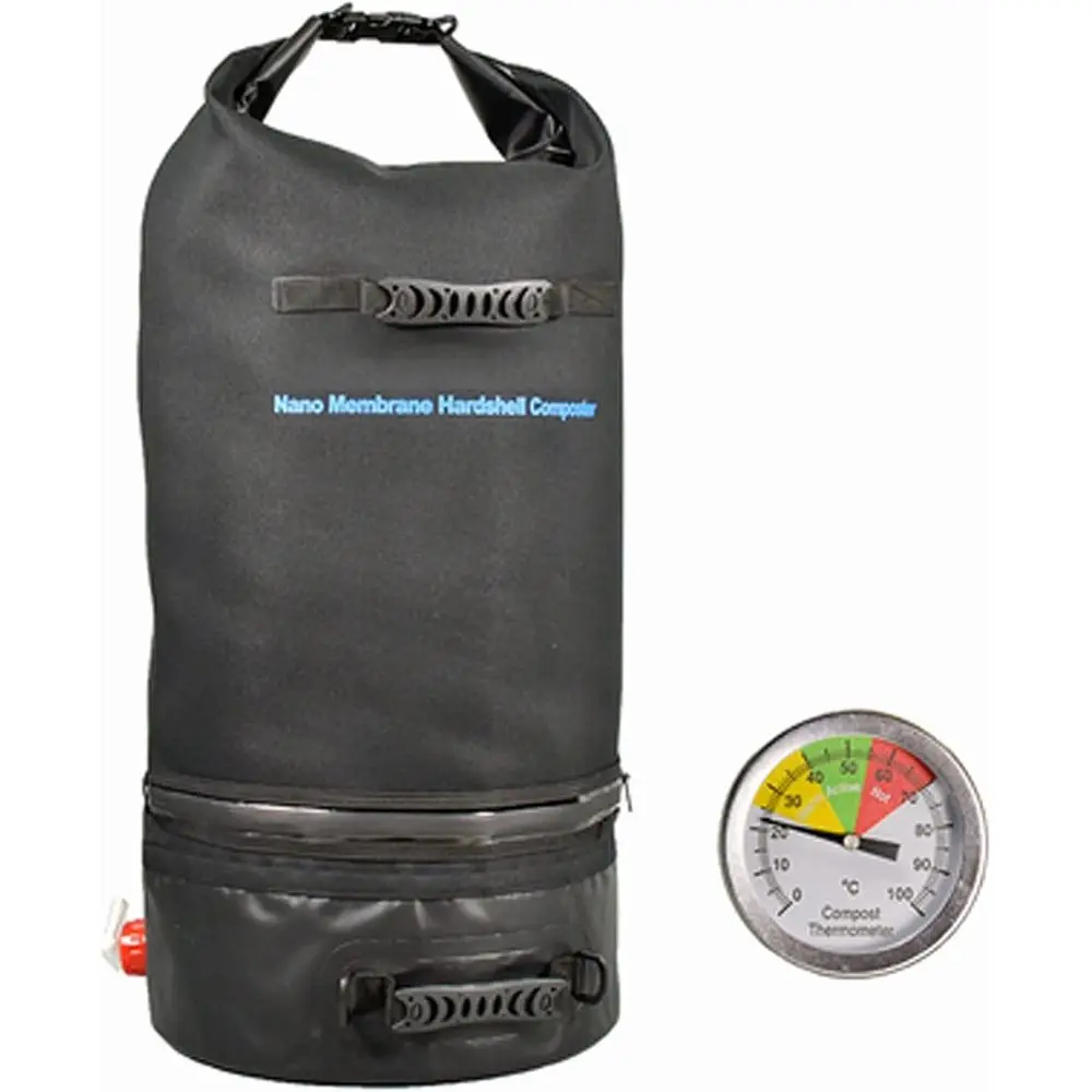 سلة سماد خارجية سعة 20 جالونًا مع ميزان حرارة، وأكياس نفايات ساحة شديدة التحمل للاستخدام في الحديقة والفناء #1