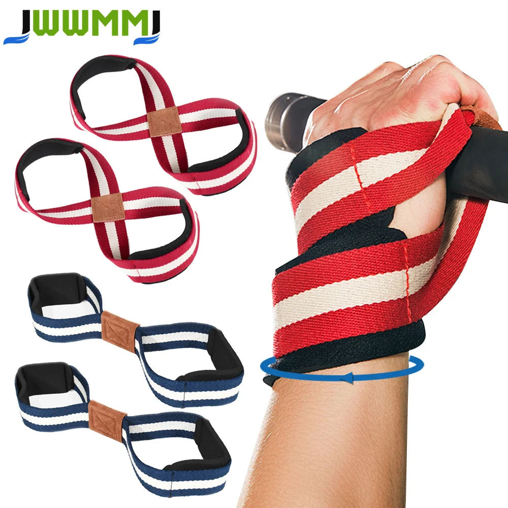 1Pair Figure 8 Lifting Straps Weightlifting Wrist Straps for Men Women, Crossfit, Weight Lifting, Deadlifts -Deadlifting Straps