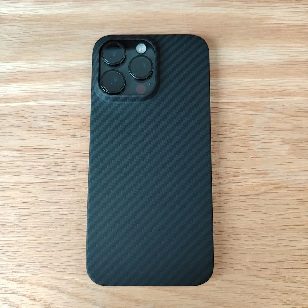 

HKAB Black phone case for Apple iPhone 15 Pro Max Kevlar Ultra-thin Geometric Aramid Fiber Anti-Scratch Carbon Fiber case 03