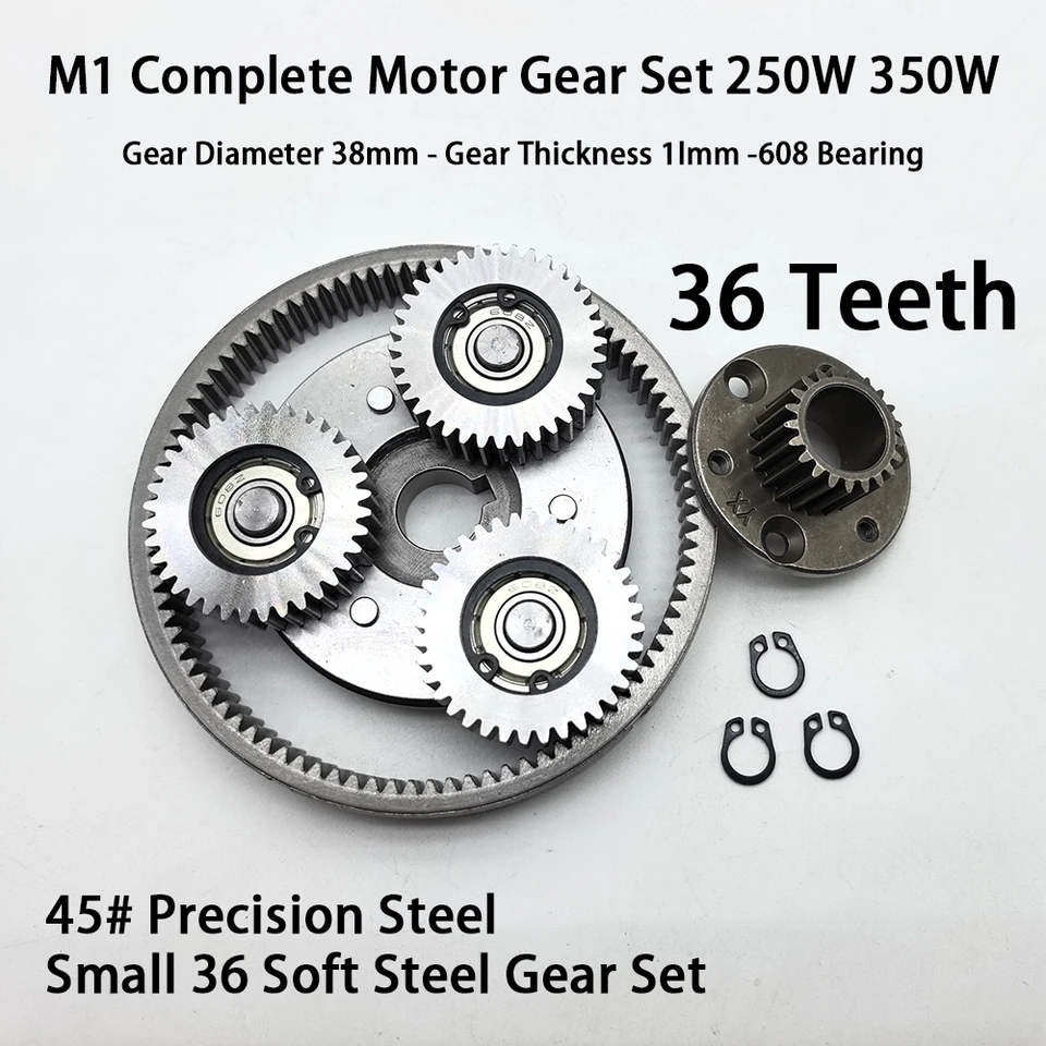 E-bike Gear Set 36T Planetary Gear With Clutch Set Solid 36 Tooths Electric Bike Gear Full Steel Gears Clutch Sun Gear 36T Parts image 2