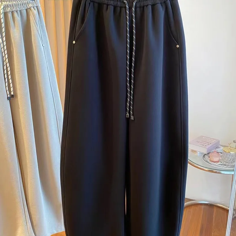 المرأة فضفاضة مستقيم الساق الموز السراويل عالية الخصر السراويل الكورية Sle تخفيف Faion Fce اصطف الخريف الشتاء وصول جديد #5