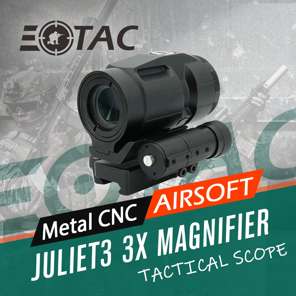 

Tacitcal Magnifier SS JULIET3 3X With Reflex Optics Red Dot Sight For gatilho airsoft Push-Button Mount with Spacers