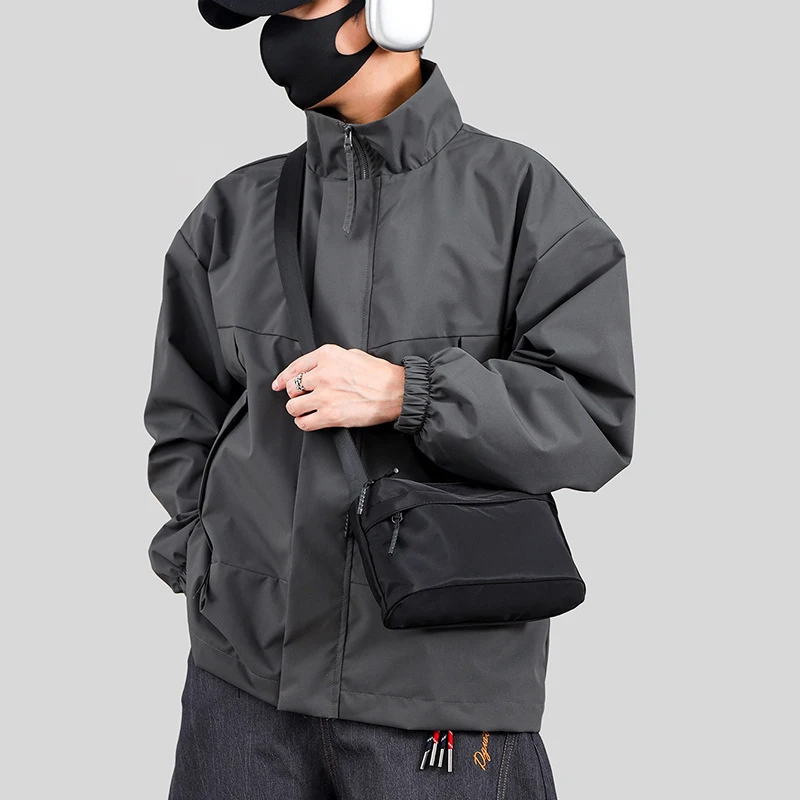 Men Oxford Fabric Crossbody Bag Waterproof Multi-pocket Casual Shoulder Sling Bag Lightweight Daily Travel Messenger Bag
