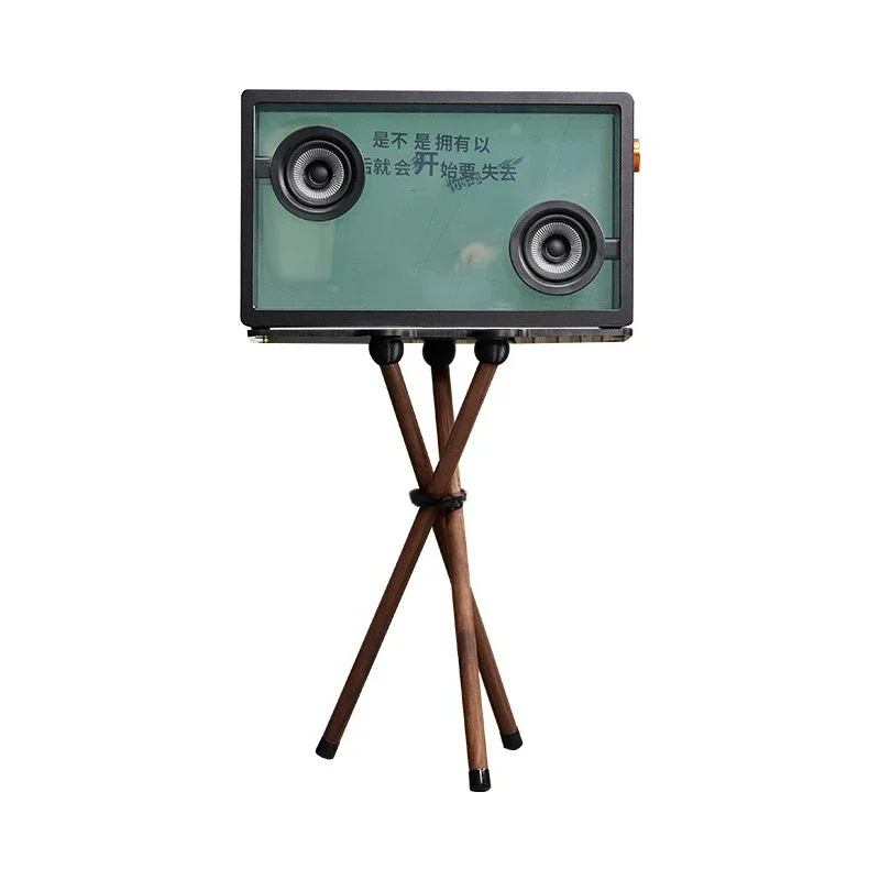 

Audio Solid wood stand Transparent lyric audio floor stand Subtitle stand