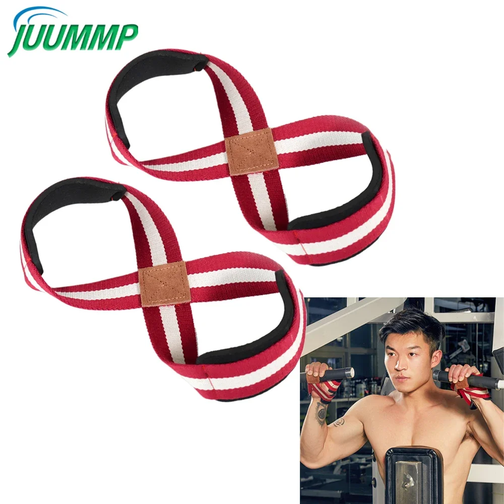 1Pair Figure 8 Weight Lifting Straps for Weightlifting Heavy Duty Deadlifting Workout Straps | Wrist Wraps Gym Equipment Gear