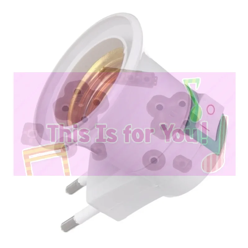 【MA】1Pcs Durable E27 Bulb Socket Adapter LED Light EU Plug Plastic Lamp Base Holder With Power On Off Control Switch