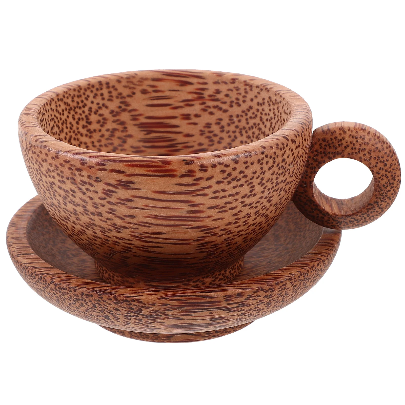 

1Set Wooden Tea Cup Coffee Mug Desk Cup Handle Rustic Texture Compact Size Suitable Home Office Gift Decoration