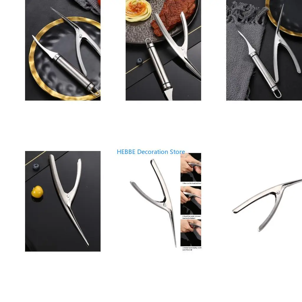 B0KC Stainless Steels Shrimp Peeler Kitchen Prawn Peeler Line Cutter Seafood Tool