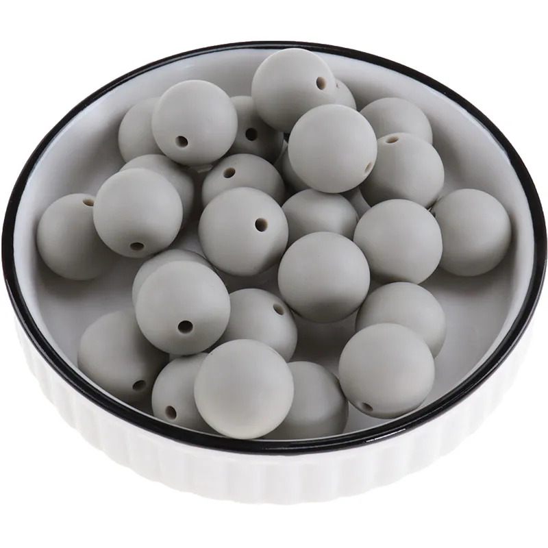 80pcs 12mm Silicone Round Beads Baby Teether Accessories BPA Free Newborn Items Teething Necklace Pacifier Chain New Color