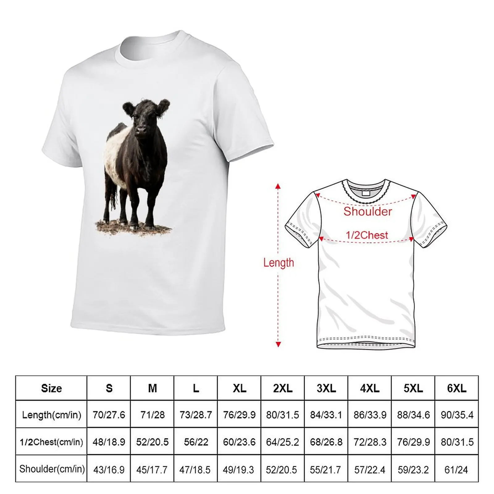 Belted Galloway Cow T-Shirt man t shirt heavy cotton t shirts for man graphic funny T-Shirt