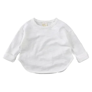 Kids' Cotton Long-Sleeve T-Shirt | Soft O-Neck Base Layer 4 Autumn Boy Girl Baby O-neck Solid Bottoming Shirt Children Simple Casual Long Sleeves T-shirt Kid Cotton Tops Infant Unique Tees 4