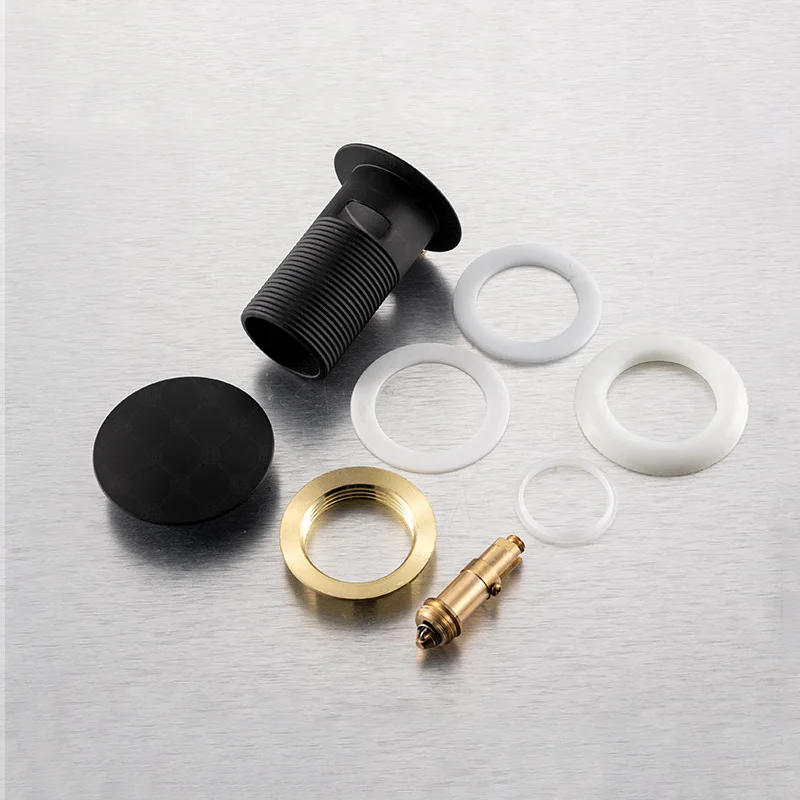 Easy-Clean Pop-Up Sink Drain with Anti-Clog Strainer and Overflow, Durable Push-Button Operation,Multifunctional Wash Basin Core