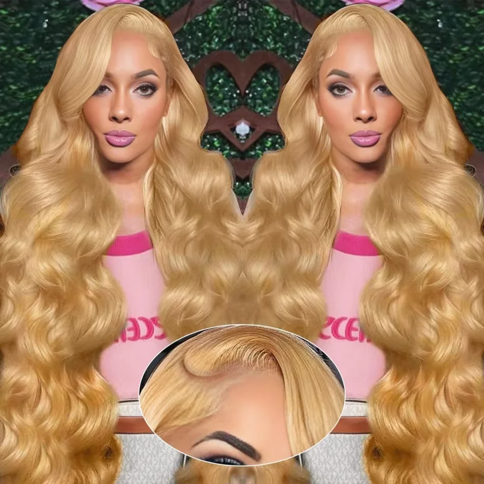 30 بوصة البرازيلي الجسم موجة العسل شقراء 13x6 HD الدانتيل الجبهة خصلات الشعر المستعار الإنسان للنساء # 27 شعر مستعار بدانتيل أمامي بدون صمغ 13 × 4 ملون #1