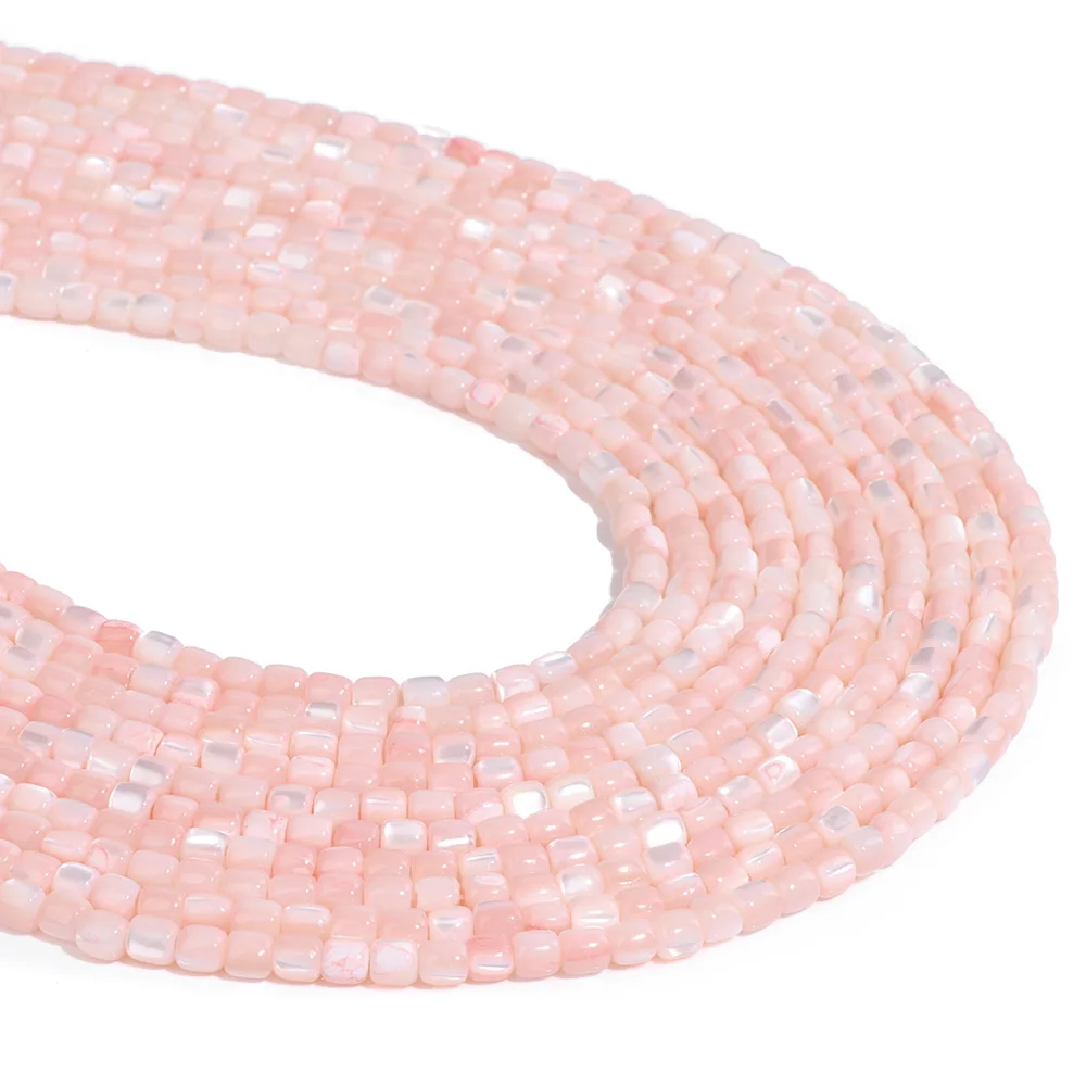 Natural Shell Bead 3mm Rondelle Loose Spacer Pink Mother Of  Pearl Beads For Jewelry Making DIY Earrings Bracelets Necklaces 14\