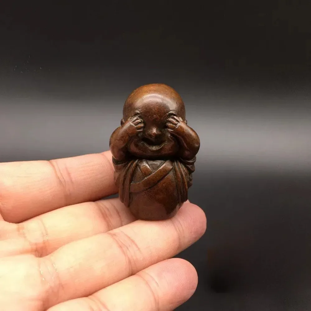 Solid Brass Three Wise Monks Statue See No Evil Speak No Evil Hear No Evil Zen Tea Pet Desk Gift