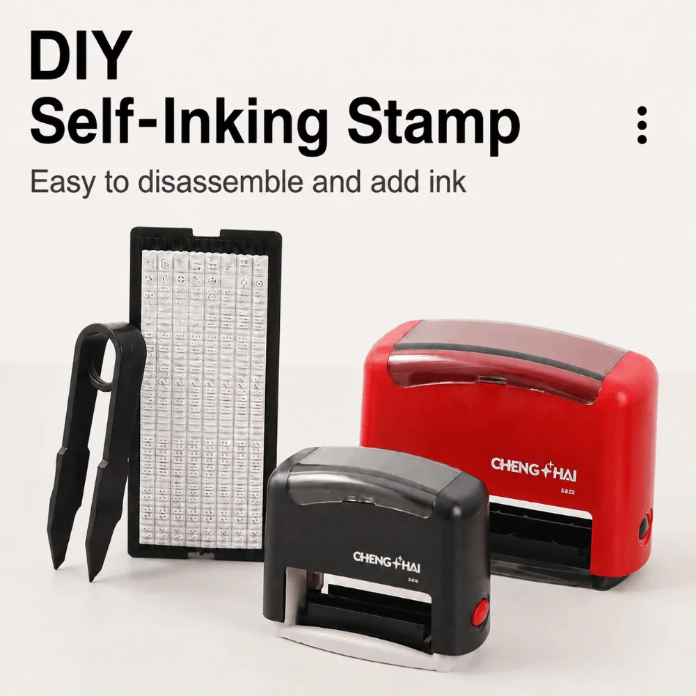 Automatic Ink Return DIY Stamp Kit Red Black Multi-size Self Ink Stamp Set Press-type Plastic Movable Type Spelling Stamp