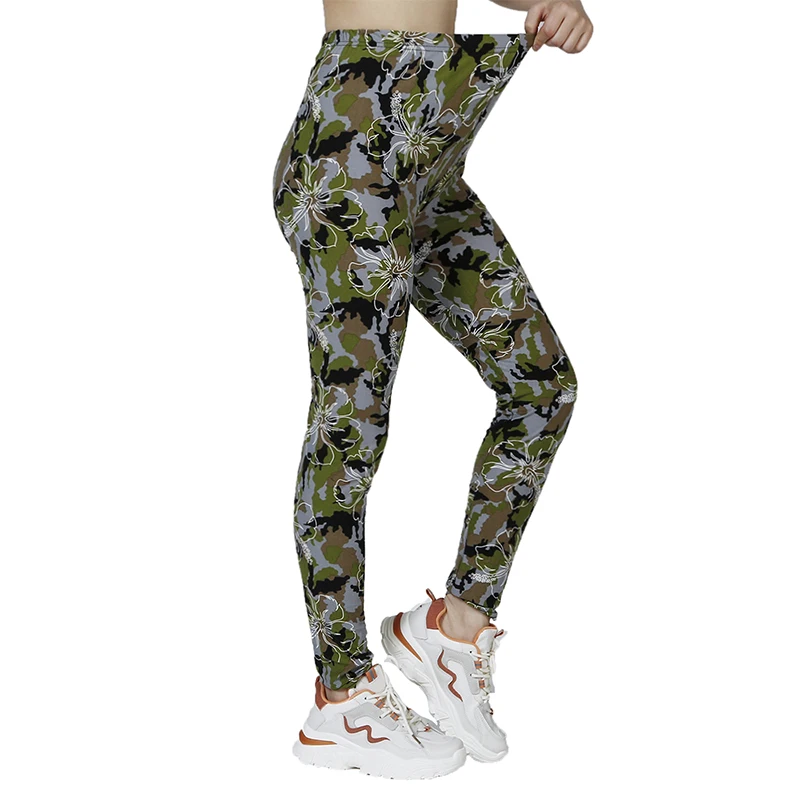 PD106 Camouflage Floral Printed Leggings for WOMEN\'S Outdoor Sports Cropped Pants