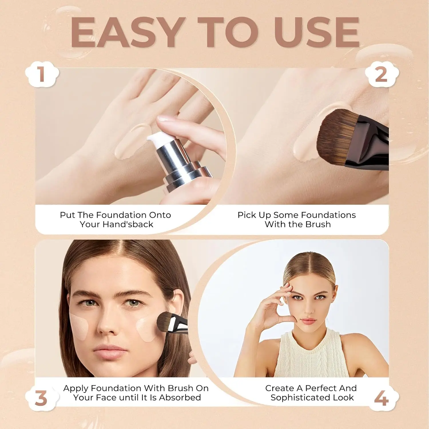 جديد 2 قطعة فرش ماكياج الأساس المهنية لينة كثيفة الشعر لمزج السائل ، كريم لا تشوبه شائبة مسحوق ماكياج أدوات التجميل