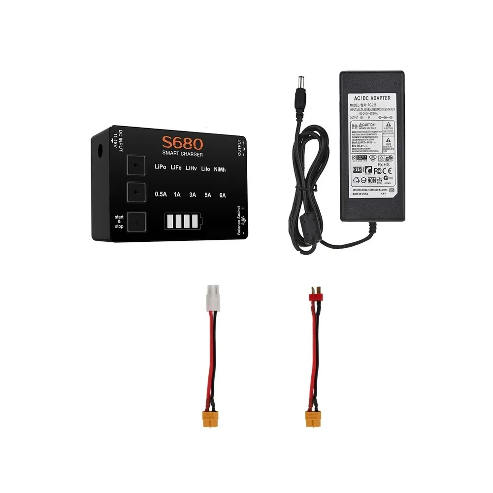 S680 2-6S Balance For Charger 0.5-6A For RC For Lipo LiFe LiHV NiMH Battery With Fan Cooling Compact Design For Aircraft Car