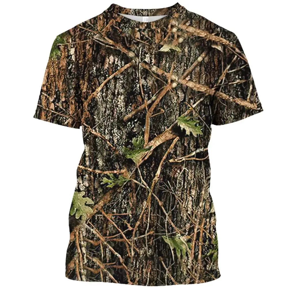 Men's Summer Jungle Camouflage Print T-Shirt Fashion 3d Printed O Collar Short Sleeve Harajuku Vintage Plus Size Breathable Top