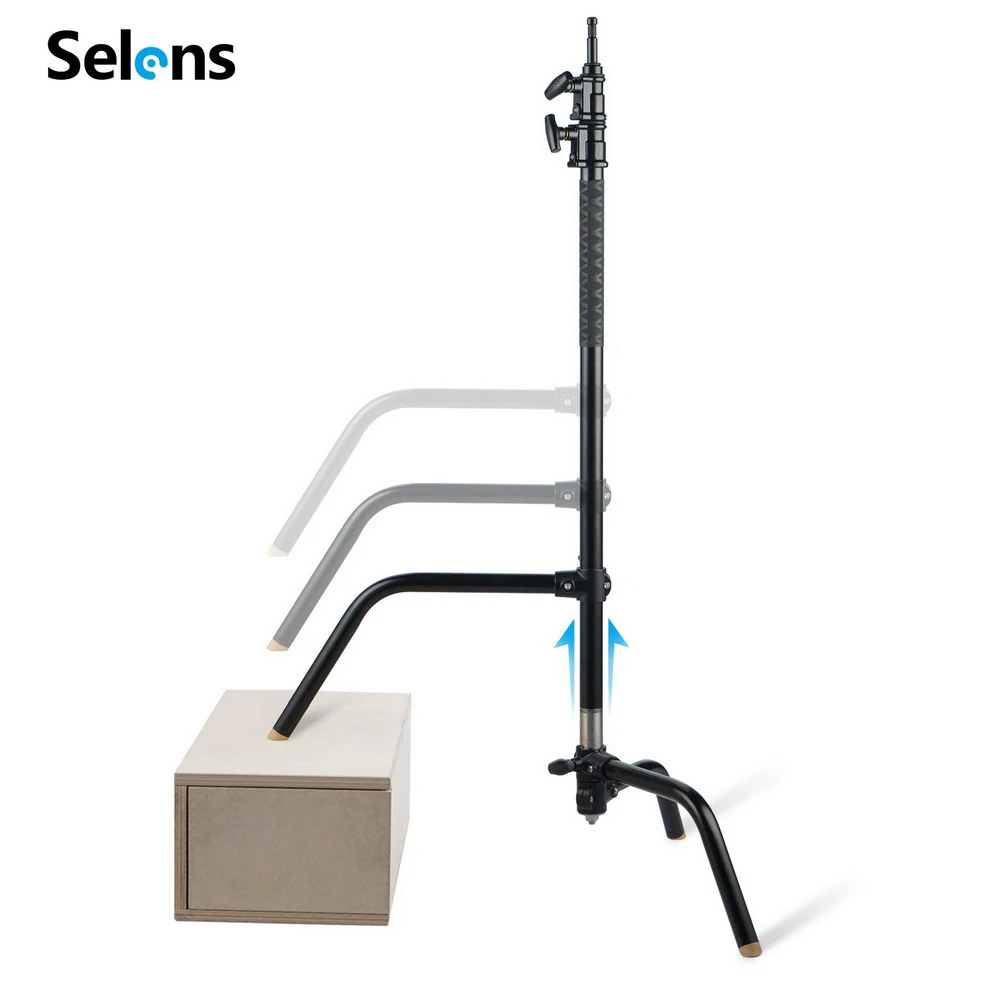 

Selens 2.95M Liftable C-Stand Stand Magic LegTripod with Boom Arm Handle Heads Load 30KG For Photography Studio Light Softbox