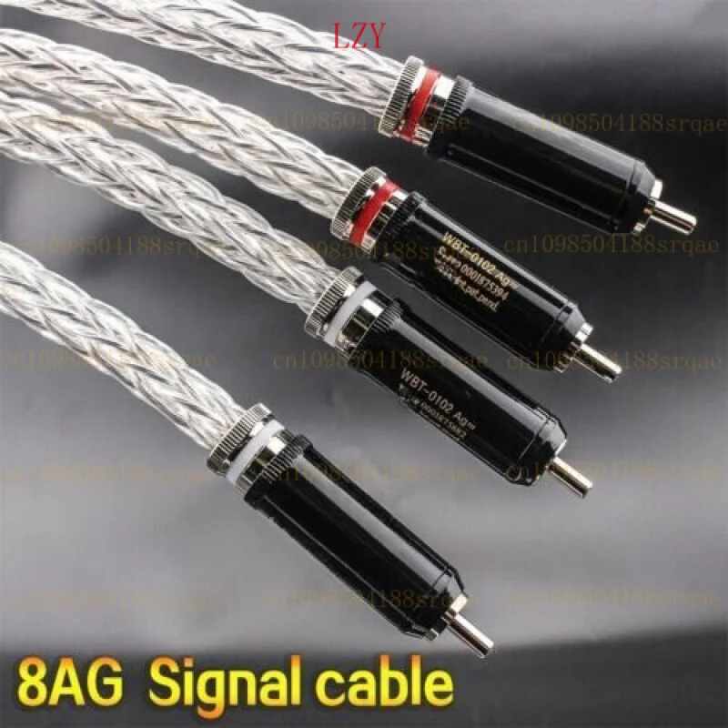 

Пара аудиофильских 8N OCC посеребренных 8AWG Hi-Fi аудиосигнальный кабель RCA