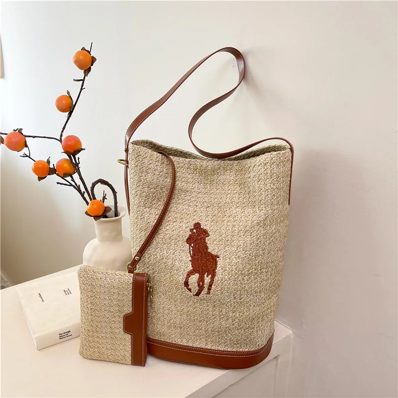 

Летняя тканая большая сумка, просторная сумка подмышками для женщин, большая вместительная сумка на плечо, универсальная сумка, легкая пригородная сумка ​