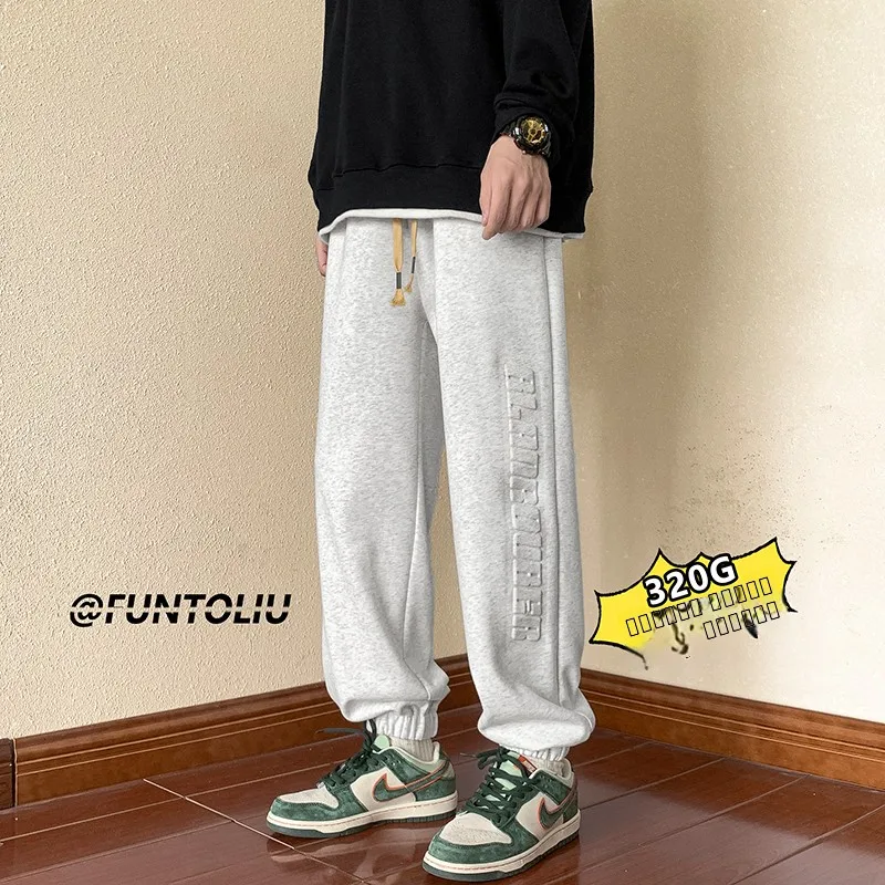 

Мужские зимние утепленные спортивные брюки свободного кроя на флисовой подкладке, повседневные брюки Harlan Sleey, модные брендовые брюки