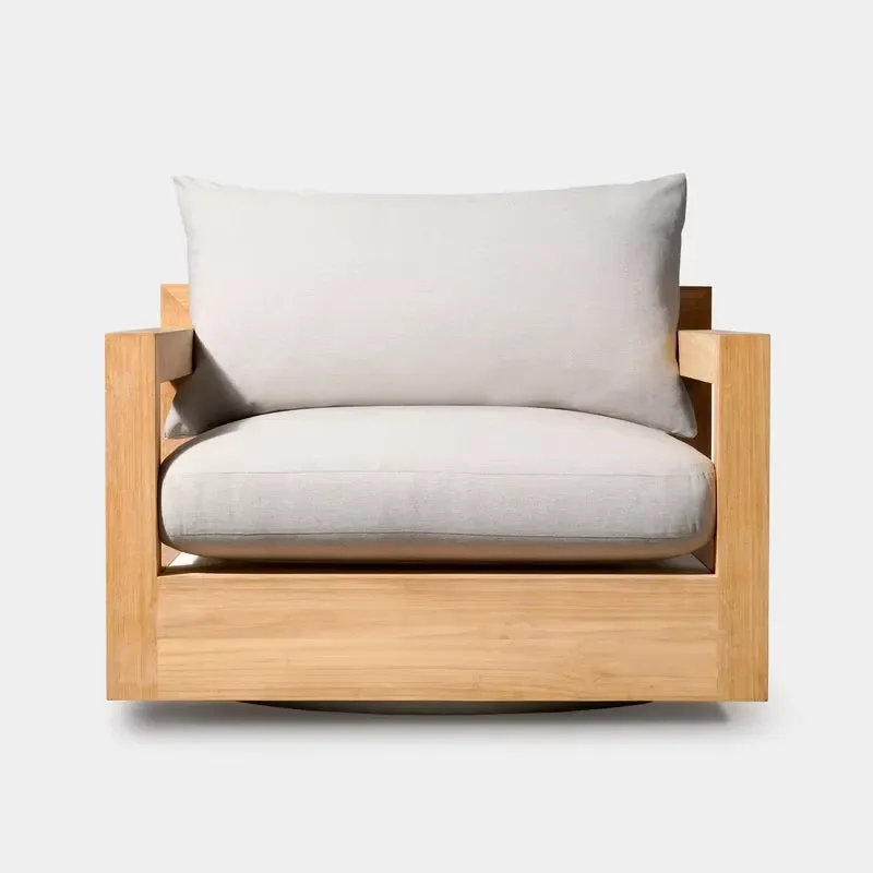 Modern Garden Furniture Teak Wood Garden Swing Wood Chair Patio Garden Sofa Solid Wood Patio Swivel Sofa