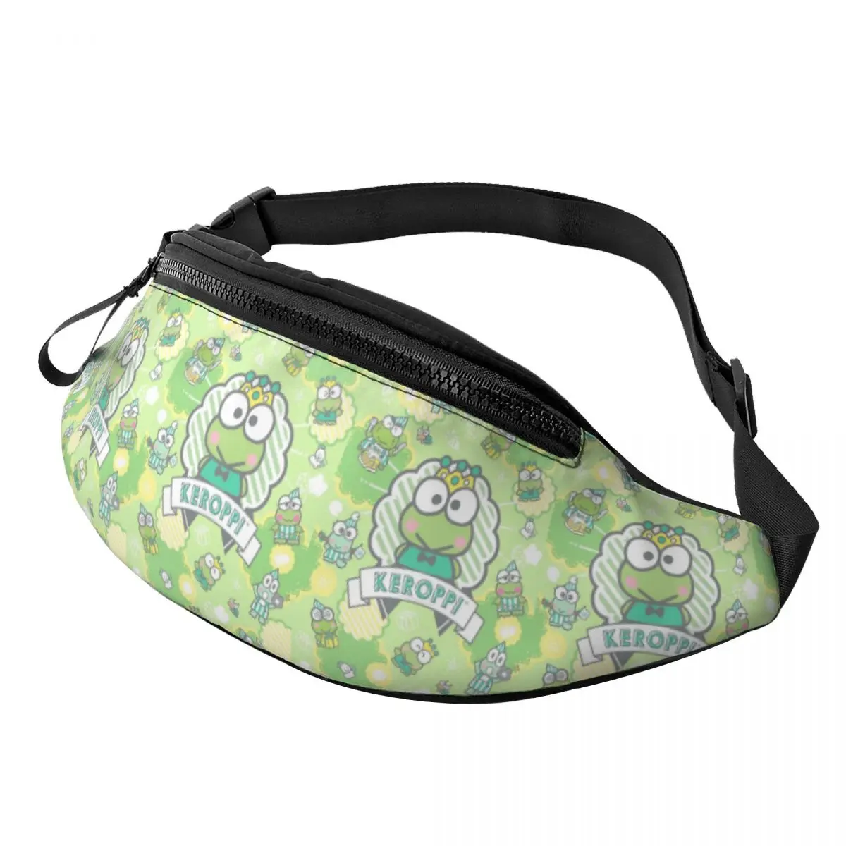 

Custom Cartoon Anime Keroppi Fanny Pack for Women Men Cool Crossbody Waist Bag Travel Hiking Phone Money Pouch