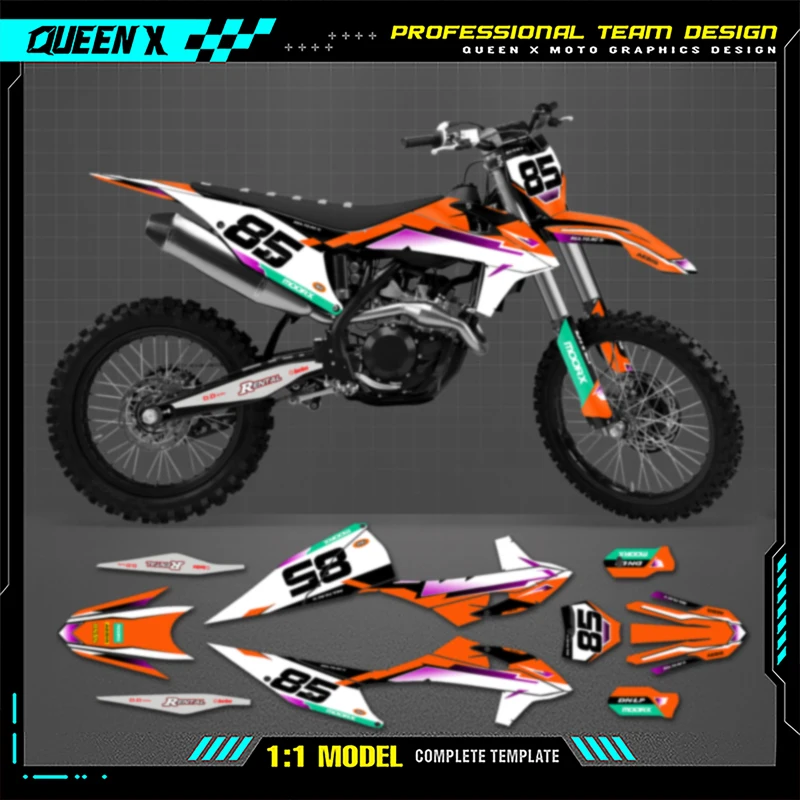 QUEEN X MOTO For KTM SX SXF 2019 2020 2021 2022 EXC XCW 2020 2021 2022 2023 Custom Tesm Motorcycle Graphics Decal Stickers Kits