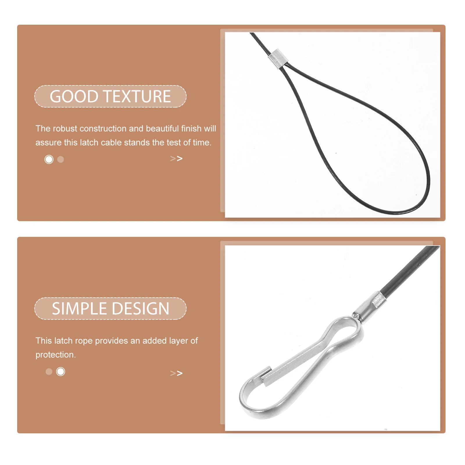 

6Pcs Stainless Steel Adjustable Gate Latch Pull String Safety Rope Durable for Wooden Metal Backyard Garden Farm Gates